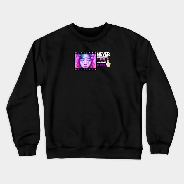 K-pop Fan Art: Just a girl that likes K-pop Crewneck Sweatshirt by ArtFulArts